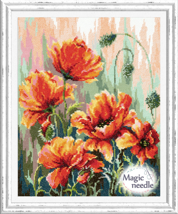 Poppies in the Morning Light 40-72 Counted Cross-Stitch Kit