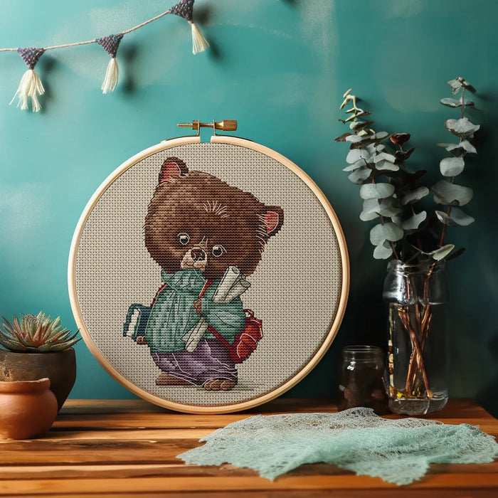 Bear in Blue Sweater - PDF Cross Stitch Pattern