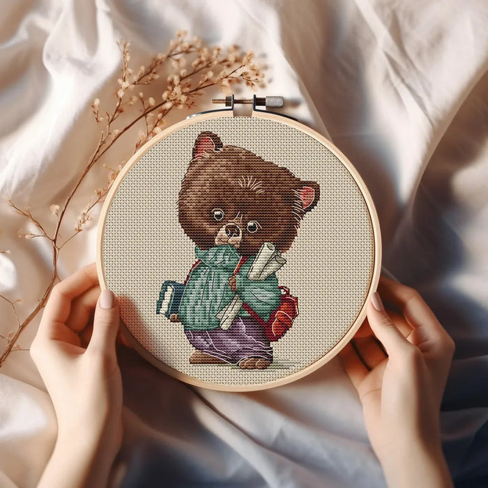 Bear in Blue Sweater - PDF Cross Stitch Pattern