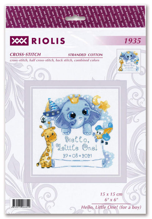 Hello, Little One! (for boy)  R1935 Counted Cross Stitch Kit