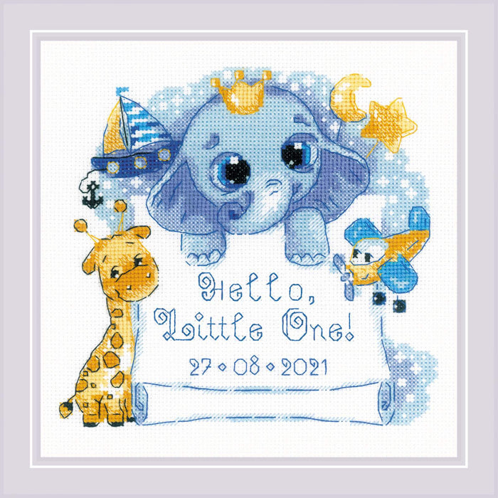 Hello, Little One! (for boy)  R1935 Counted Cross Stitch Kit