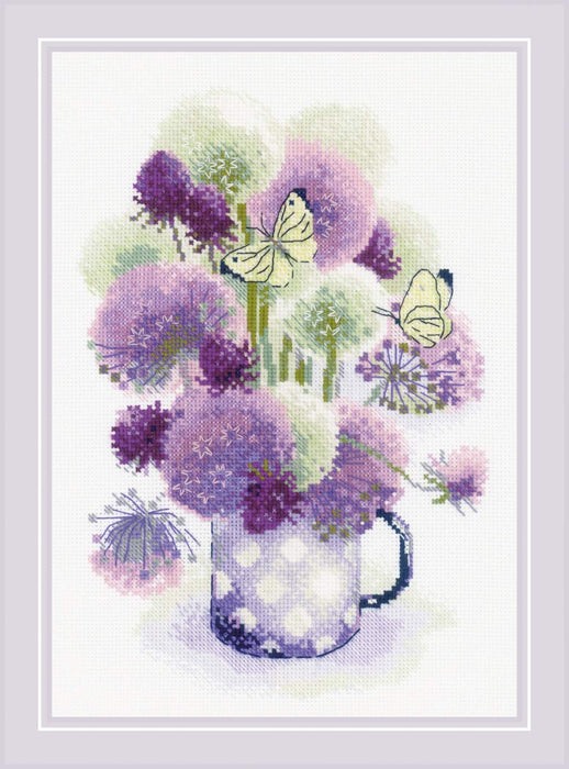 Purple Allium R1974 Counted Cross Stitch Kit