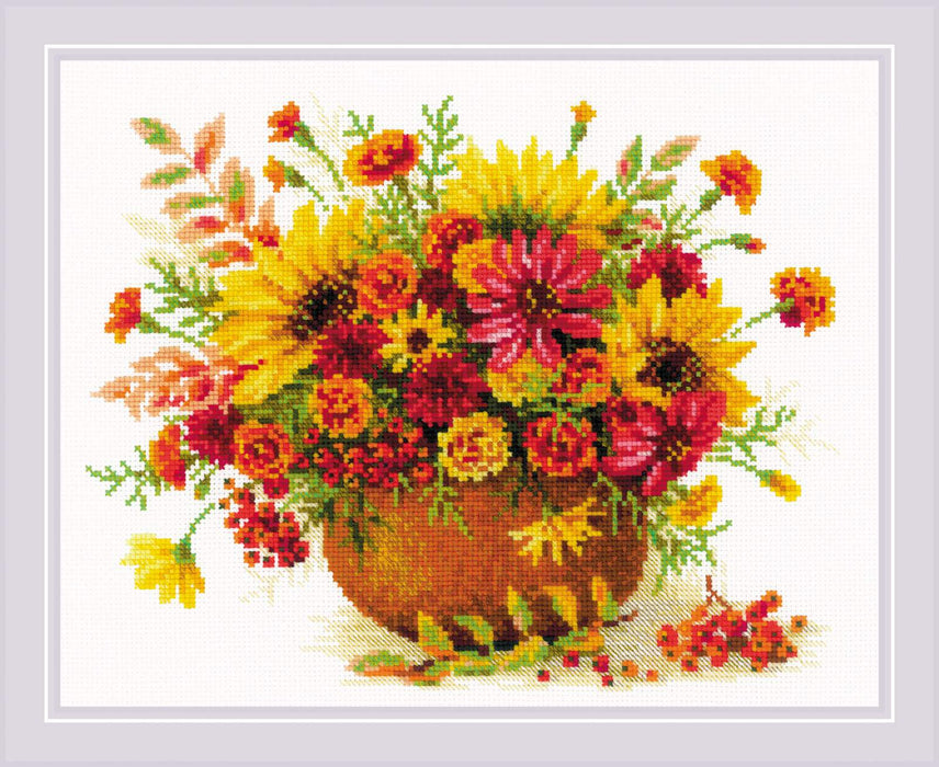 Autumn Flowers R1973 Counted Cross Stitch Kit