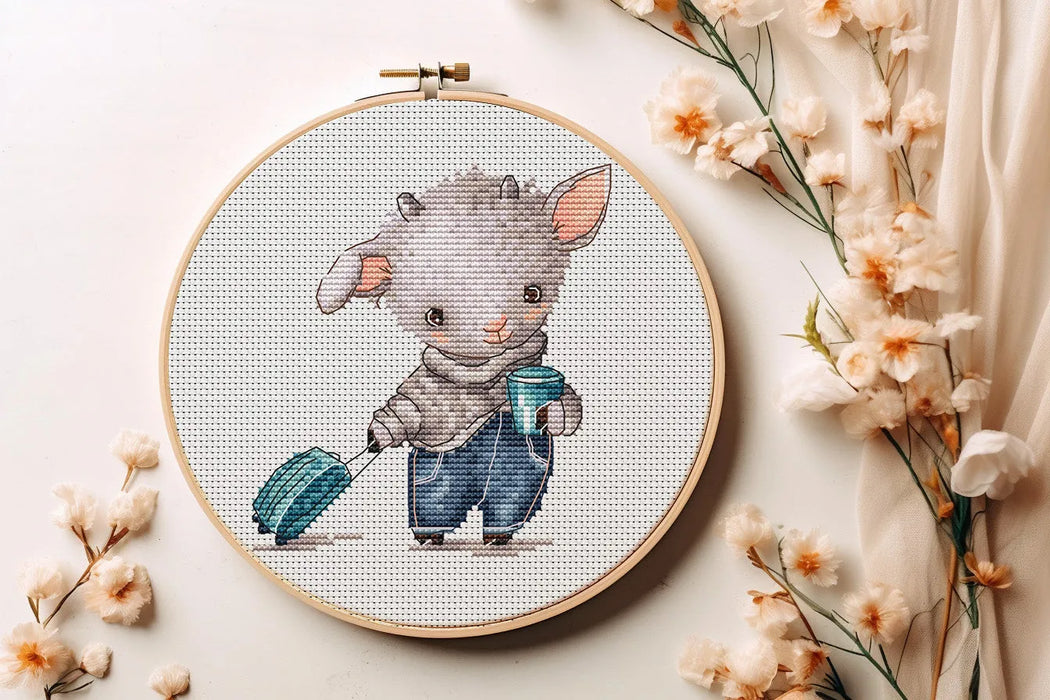 Traveler Baby Goat - PDF Cross Stitch Pattern