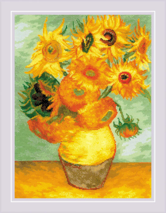 Sunflowers after V. Van Gogh's Painting R2032 Counted Cross Stitch Kit