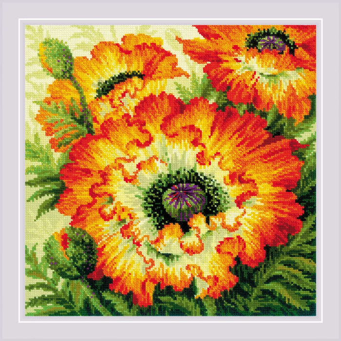 Fire Poppies R2080 Counted Cross Stitch Kit