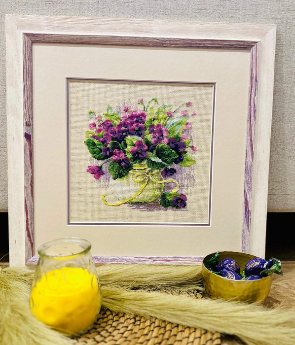 Violets in a Pot R2091 Counted Cross Stitch Kit