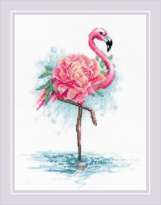 Blooming Flamingo 2117R Counted Cross Stitch Kit - Wizardi