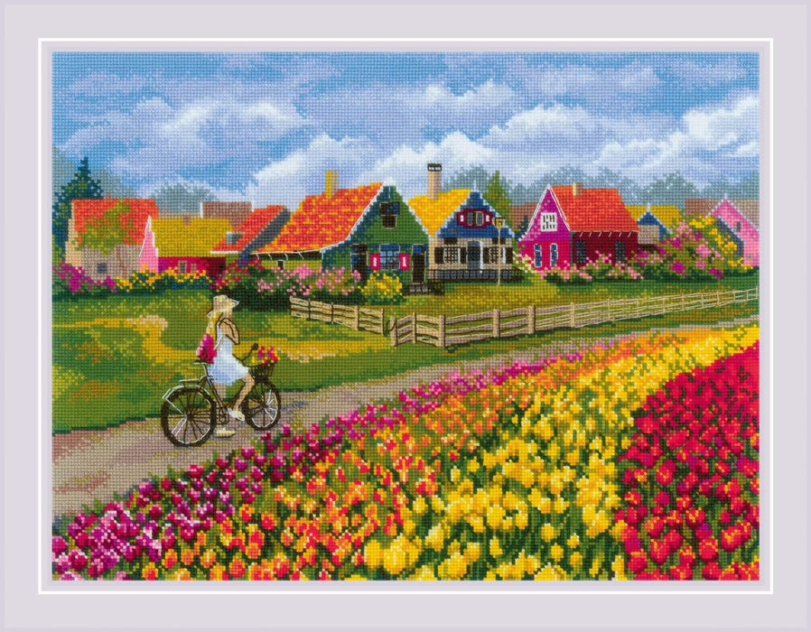 Tulip Field 2148R Counted Cross Stitch Kit - Wizardi