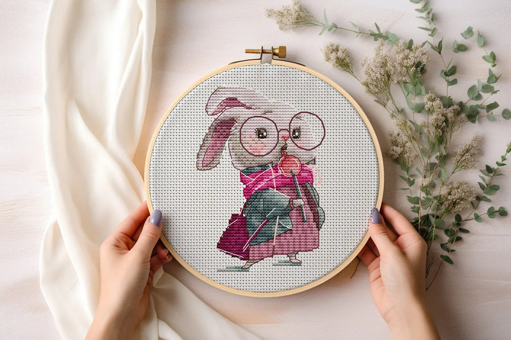 Bunny with Lollipop - PDF Cross Stitch Pattern