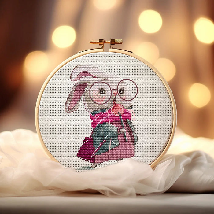 Bunny with Lollipop - PDF Cross Stitch Pattern