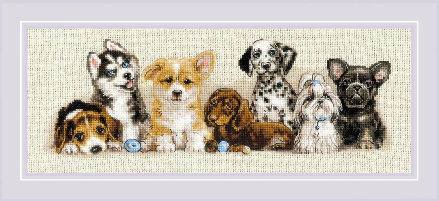 Puppies 2221R Counted Cross Stitch Kit - Wizardi