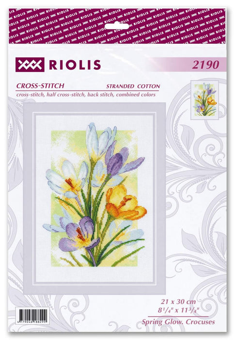 Spring Glow. Crocuses 2190R Counted Cross Stitch Kit - Wizardi