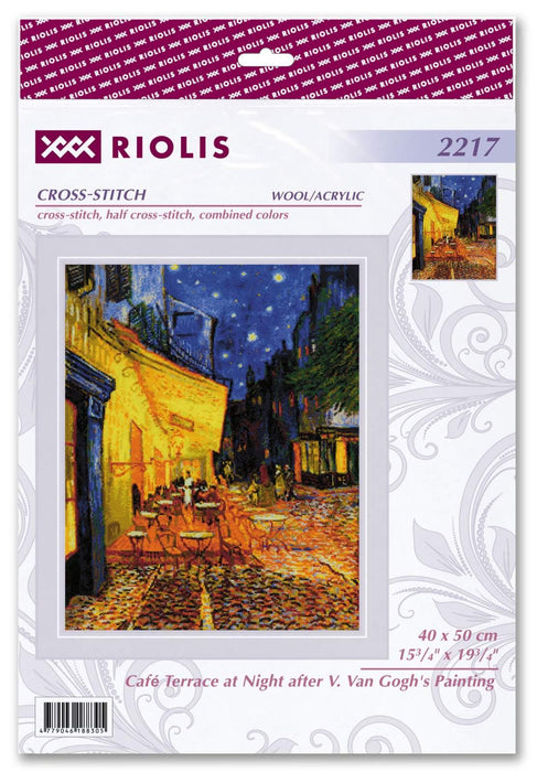 Café Terrace at Night after V. Van Gogh's Painting 2217R Counted Cross Stitch Kit - Wizardi