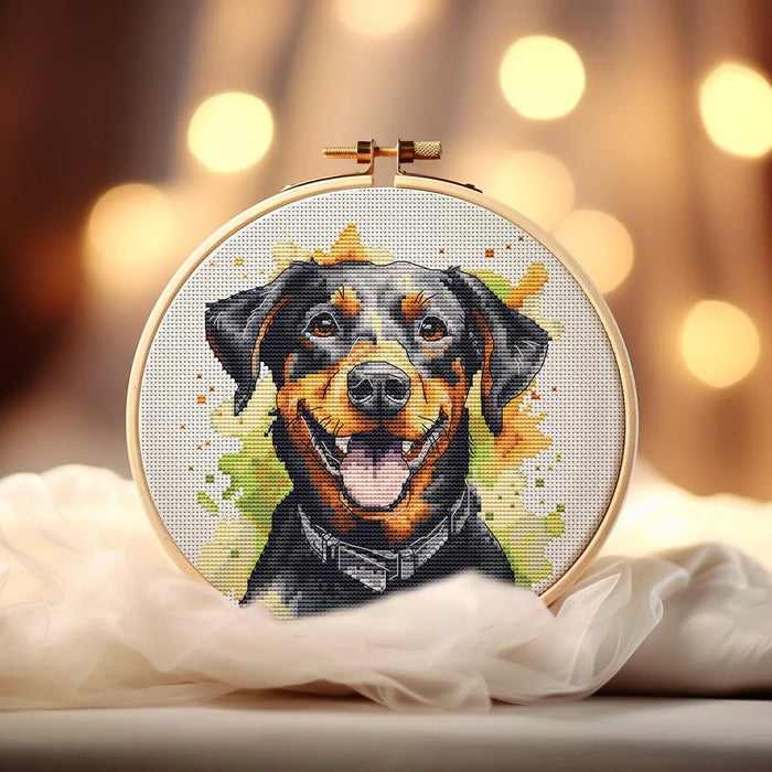 Watercolor Doberman - PDF Cross Stitch Pattern