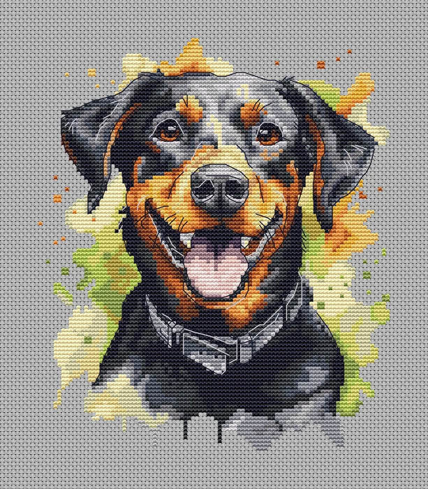 Watercolor Doberman - PDF Cross Stitch Pattern