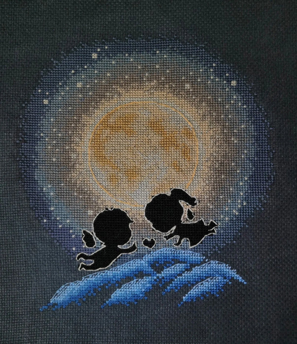 Let's fly to the moon - PDF Cross Stitch Pattern