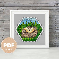 Bird`s Nest - PDF Cross Stitch Pattern