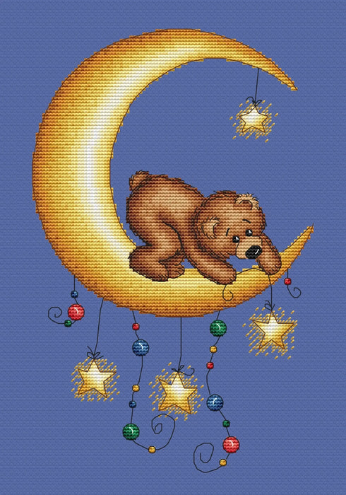 Bear on the moon - PDF Cross Stitch Pattern