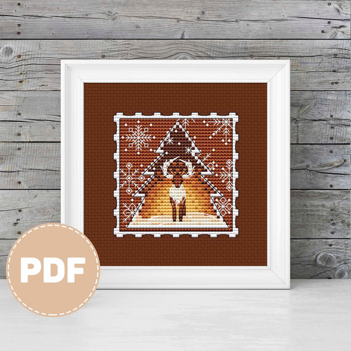 Gingerbread Deer - PDF Cross Stitch Pattern