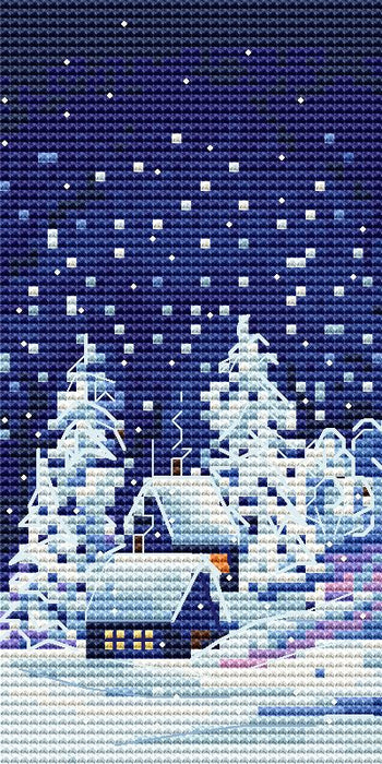 Frosty Night. Triptych - PDF Cross Stitch Pattern