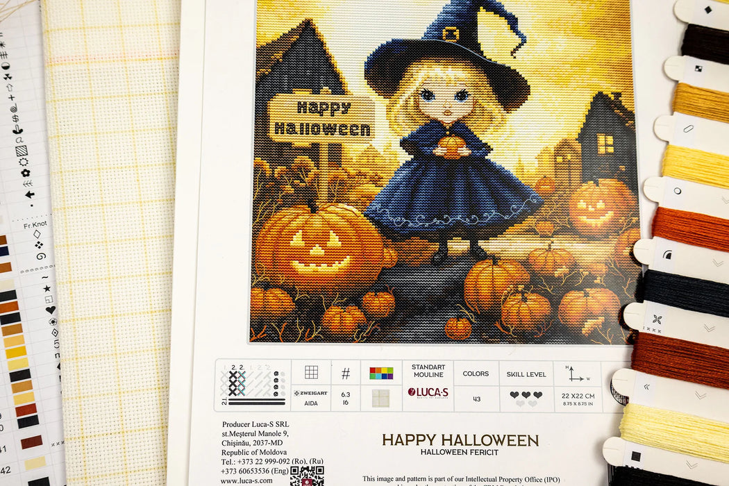 Happy Halloween BU5069L Counted Cross-Stitch Kit