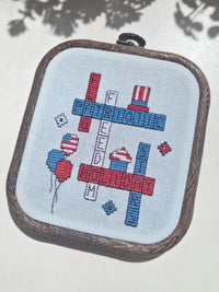 4th of July crossword - PDF Cross Stitch Pattern