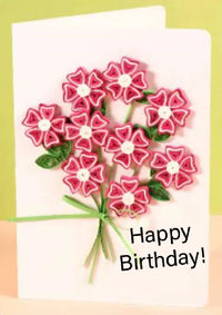 Greeting Card Making Kit. Periwinkle Flowers DIY Quilling Kit F07M3-5-FL9