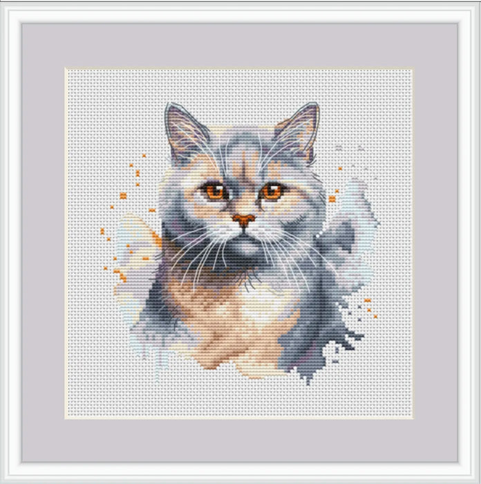 Watercolor British Shorthair - PDF Cross Stitch Pattern