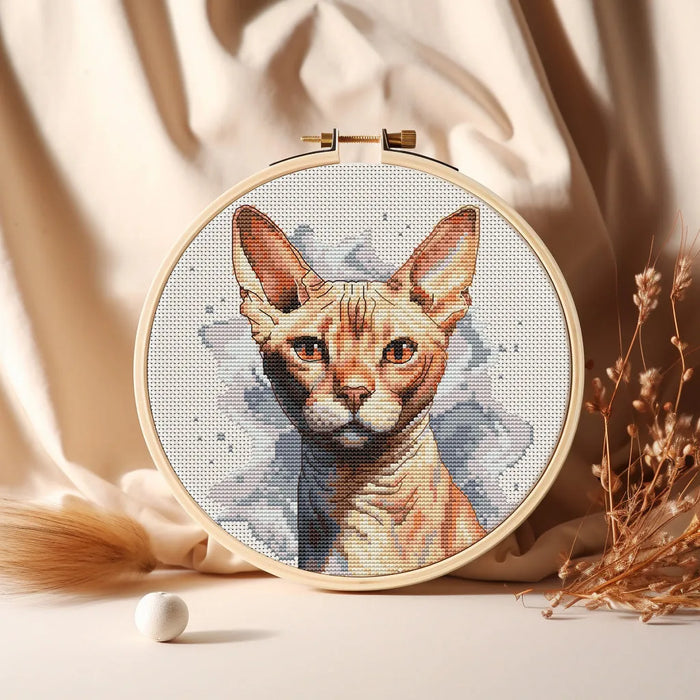 Watercolor Sphynx - PDF Cross Stitch Pattern