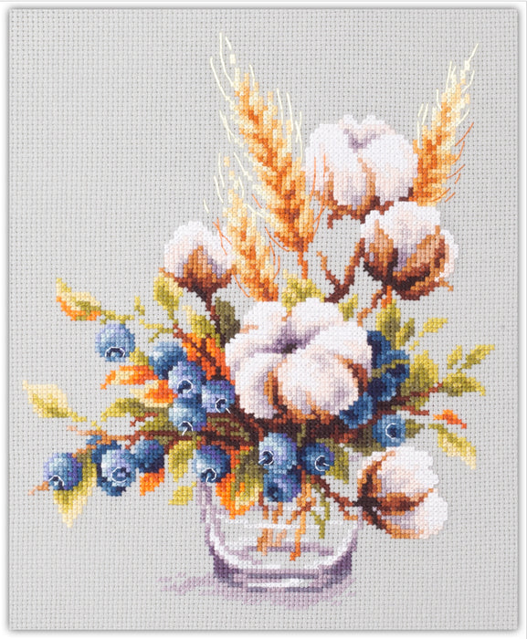 Blooming Cotton and Blueberry 510-226 Counted Cross-Stitch Kit