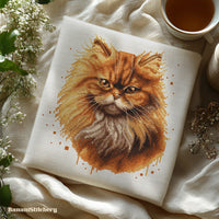 Watercolor Persian Cat - PDF Cross Stitch Pattern