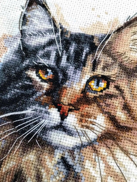 Watercolor Maine Coon - PDF Cross Stitch Pattern