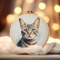 Watercolor Tabby Cat - PDF Cross Stitch Pattern
