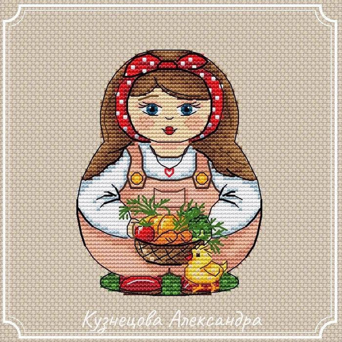 Matryoshka. Summer resident - PDF Cross Stitch Pattern