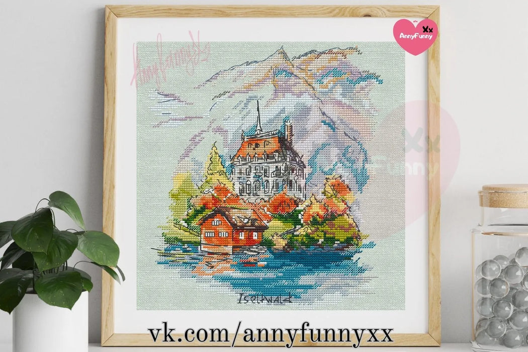 Iseltwald Castle - PDF Cross Stitch Pattern