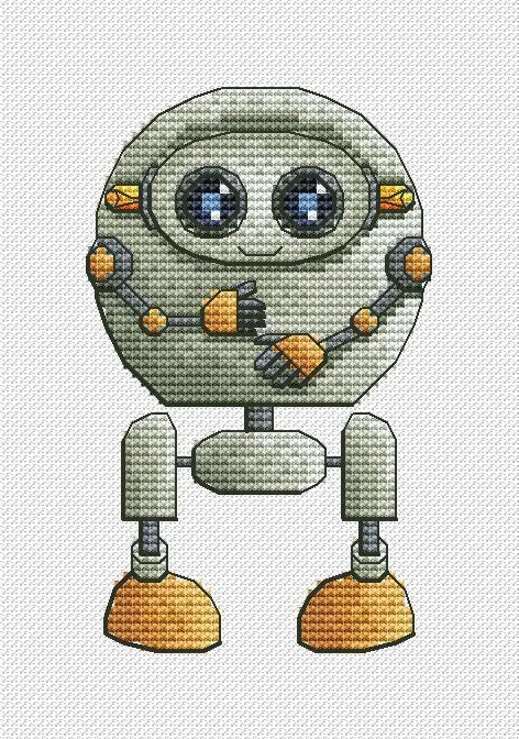 Robot 5 -  PDF Cross Stitch Pattern