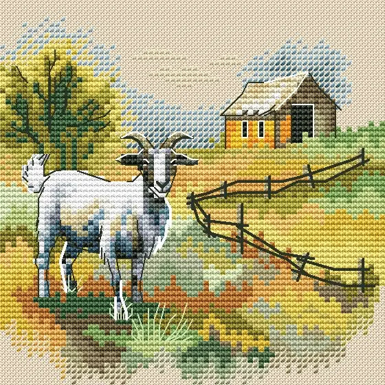 Rural landscape 5 - PDF Cross Stitch Pattern