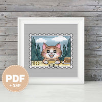 Pancakes. Postage stamp - PDF Cross Stitch Pattern