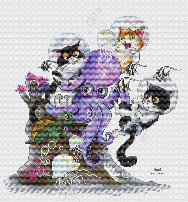 The elements are no obstacle for friends - PDF Cross Stitch Pattern