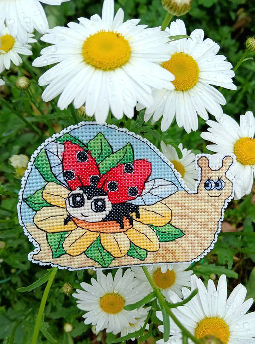 Snail and ladybug - PDF Cross Stitch Pattern