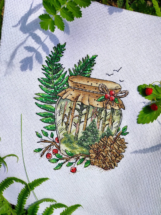 Summer in the Jars. Forest  - PDF Cross Stitch Pattern