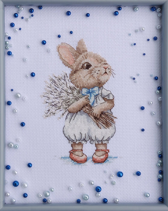 Bunny with Willow Bouquet - PDF Cross Stitch Pattern