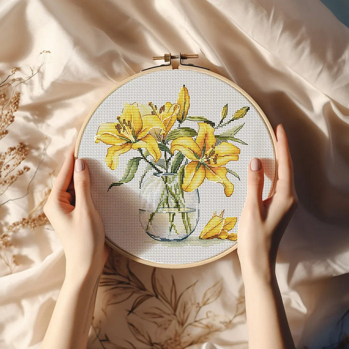 Yellow Lilies - PDF Cross Stitch Pattern