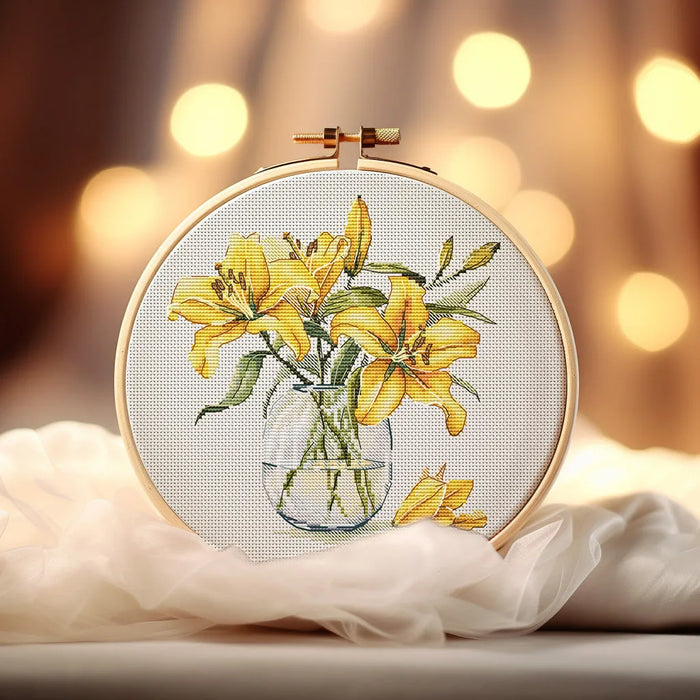 Yellow Lilies - PDF Cross Stitch Pattern