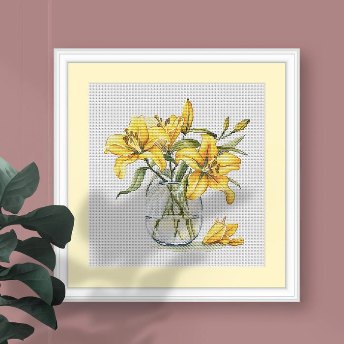 Yellow Lilies - PDF Cross Stitch Pattern