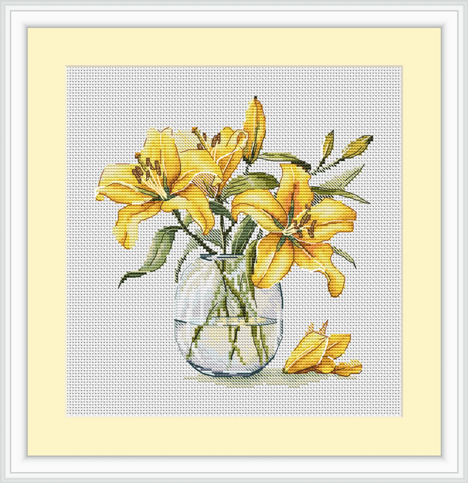 Yellow Lilies - PDF Cross Stitch Pattern