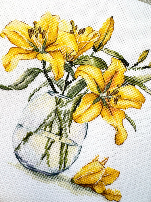 Yellow Lilies - PDF Cross Stitch Pattern