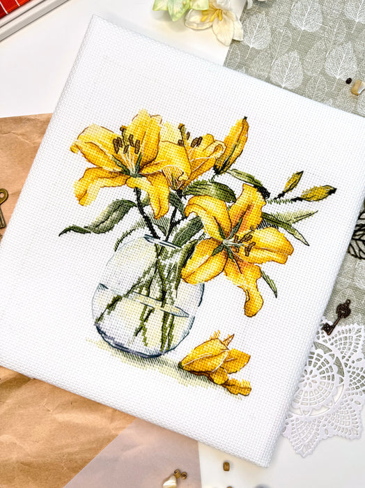 Yellow Lilies - PDF Cross Stitch Pattern