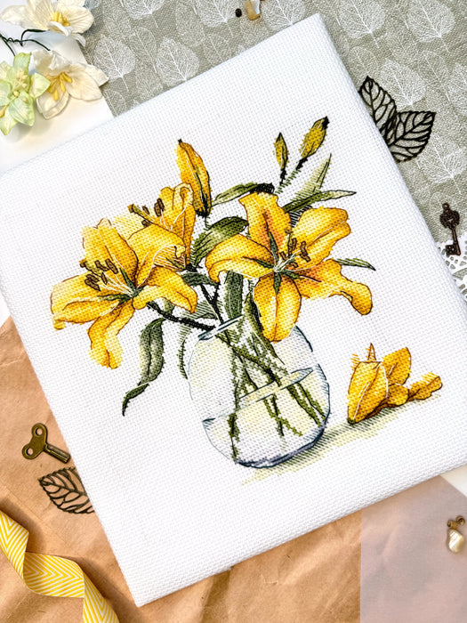 Yellow Lilies - PDF Cross Stitch Pattern